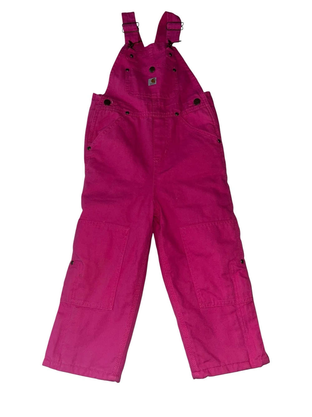 Carhartt Girls Size 4 Pink Insulated Bib Overalls Quilted Lined Canvas Winter
